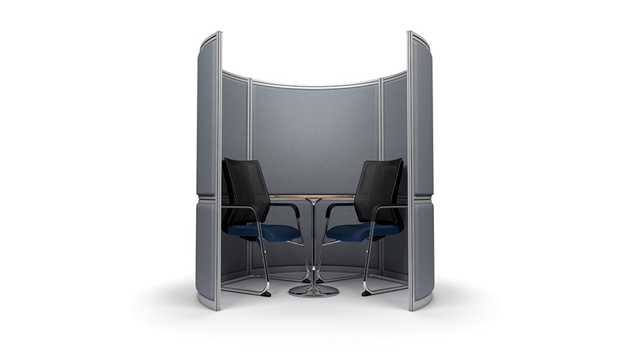 Premium Acoustic Meeting Booth With Room For One Tables & Two Chairs